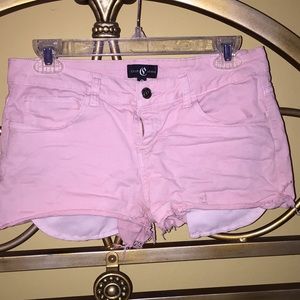 Pink denim short short (great condition)